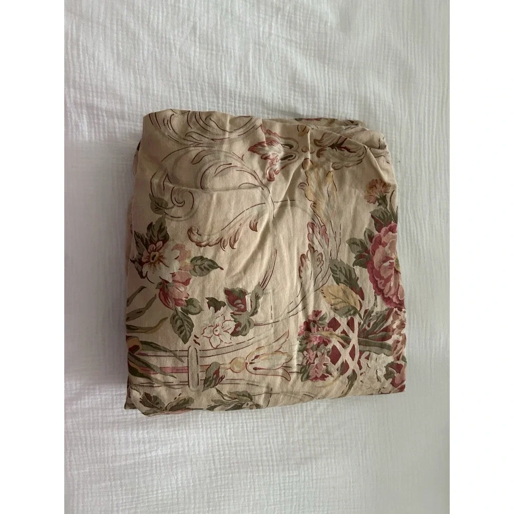 Vintage Ralph Lauren Guinevere King Fitted Sheet Sateen Aragon Floral